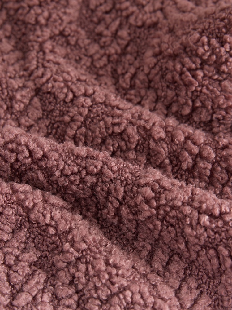Pink Fluffy Borg Cable Button Through Cardigan Fleece - Image 8 of 8 Pink Fluffy Borg Cable Button Through Cardigan Fleece - Image 8 of 8