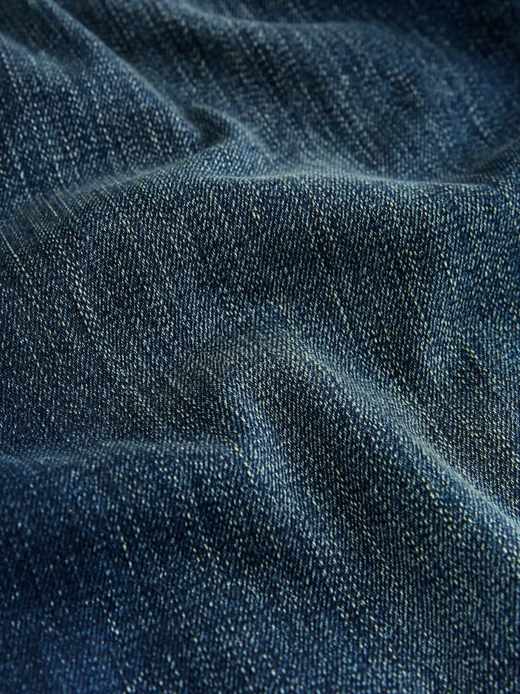 Blue Straight Fit Premium Crosshatch Denim Jeans - Image 11 of 11 Blue Straight Fit Premium Crosshatch Denim Jeans - Image 11 of 11