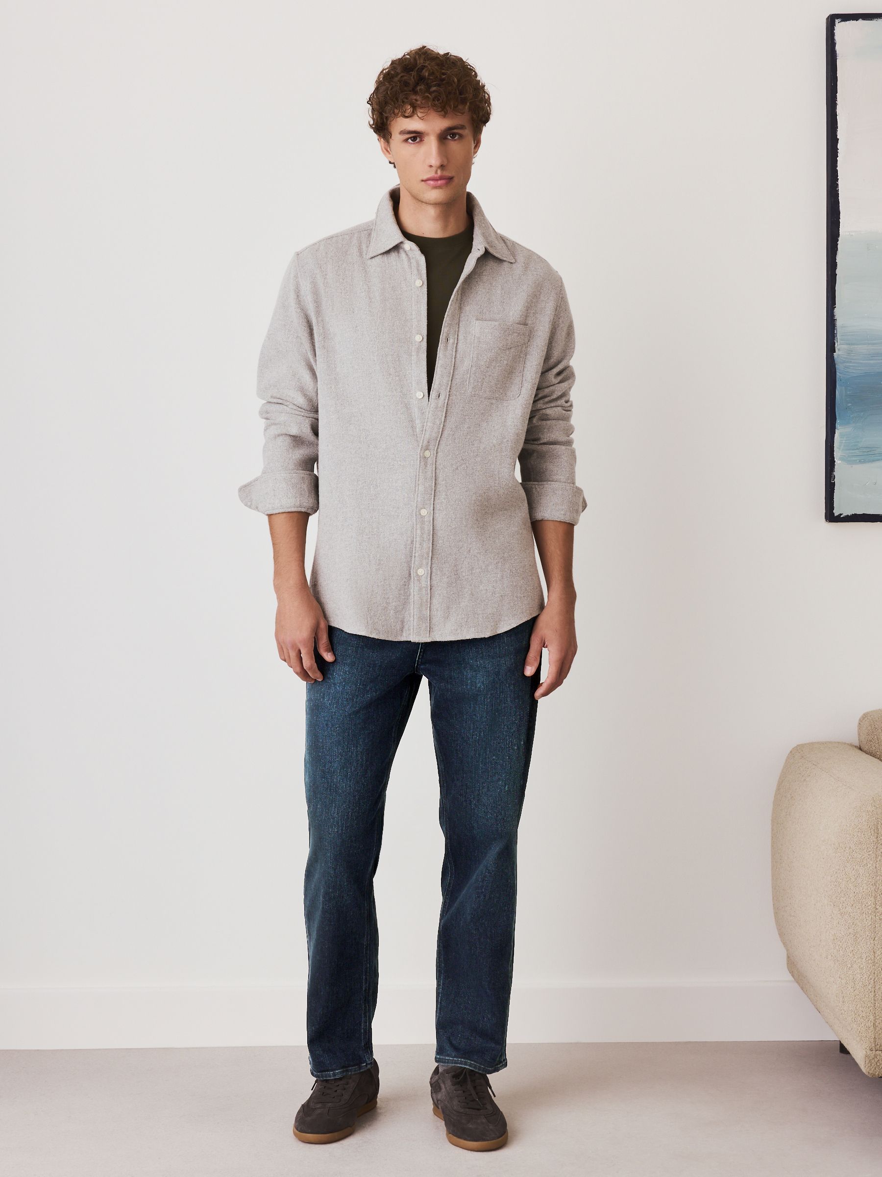 Buy Blue Straight Fit Premium Crosshatch Denim Jeans from Next USA