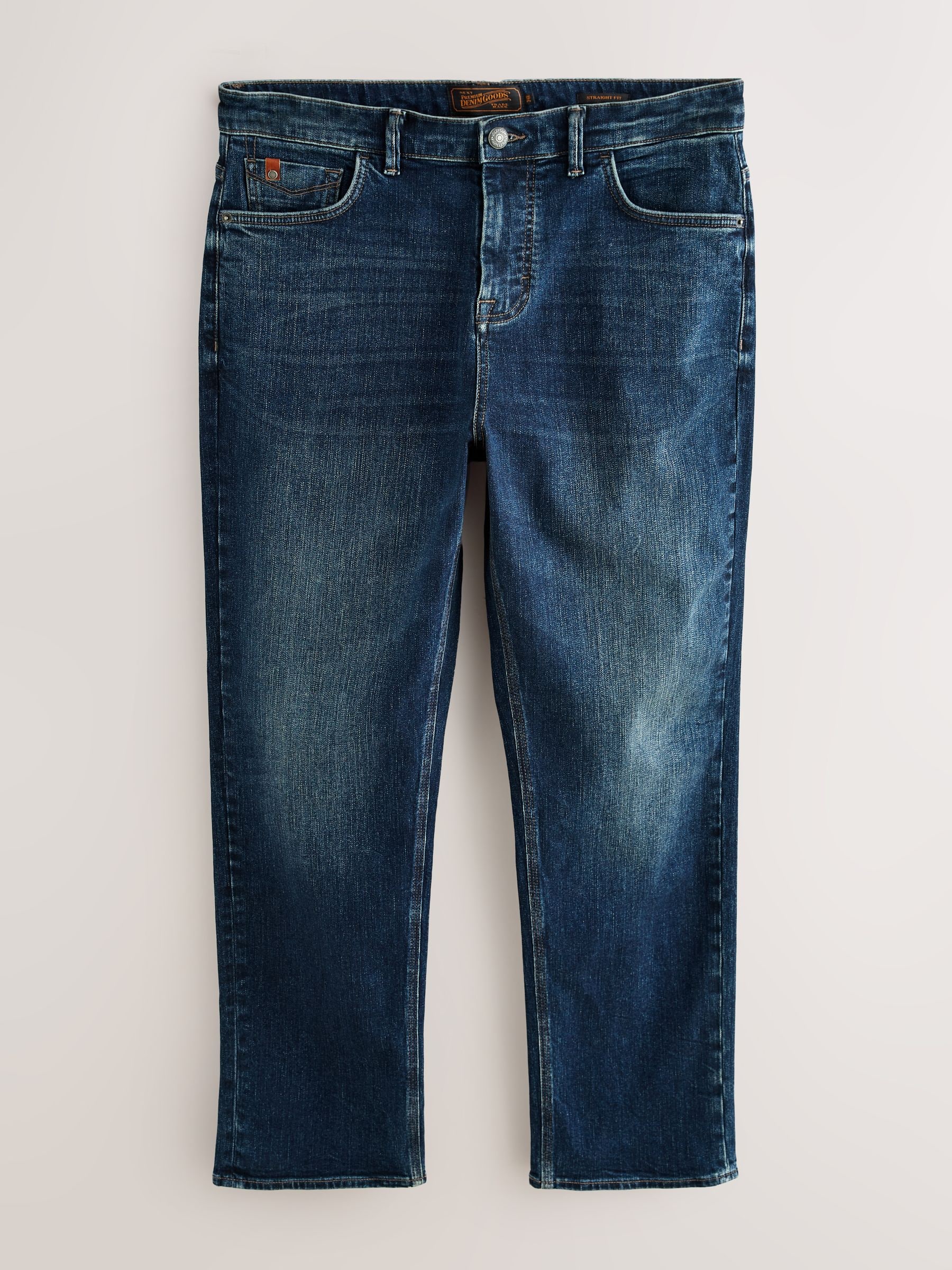 Buy Blue Straight Fit Premium Crosshatch Denim Jeans from Next USA