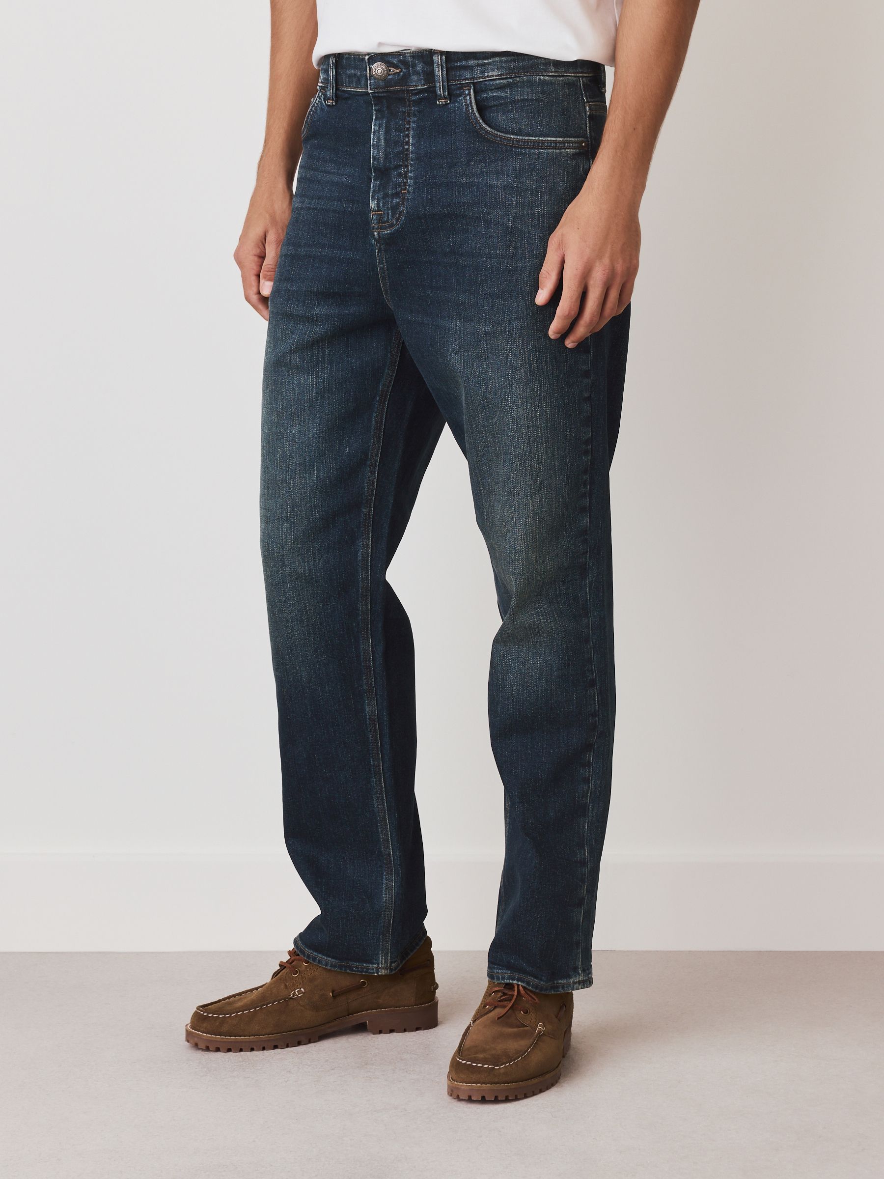 Ink Crosshatch Premium Straight Fit Denim Jeans