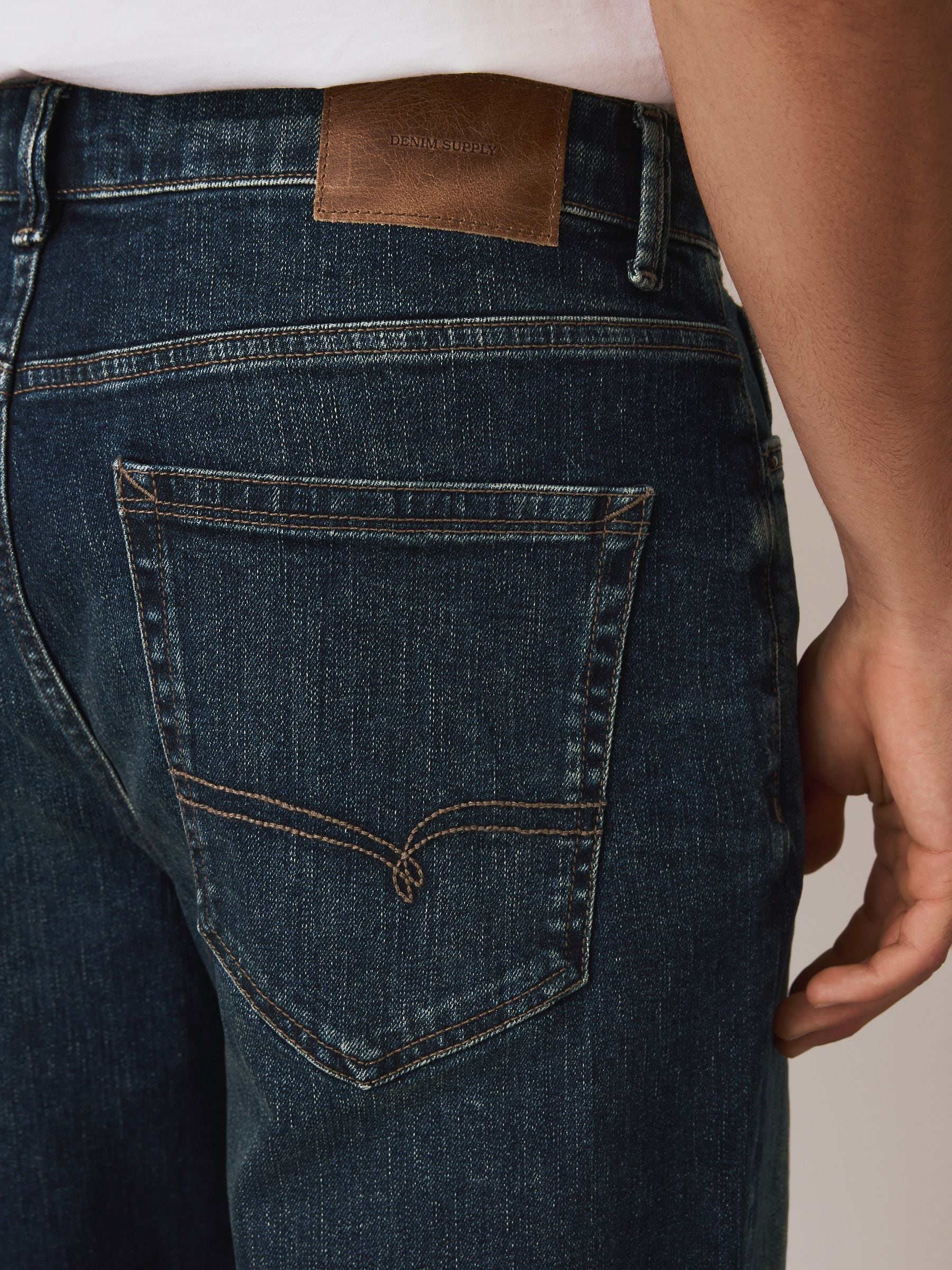Buy Ink Straight Fit Premium Crosshatch Denim Jeans from Next USA
