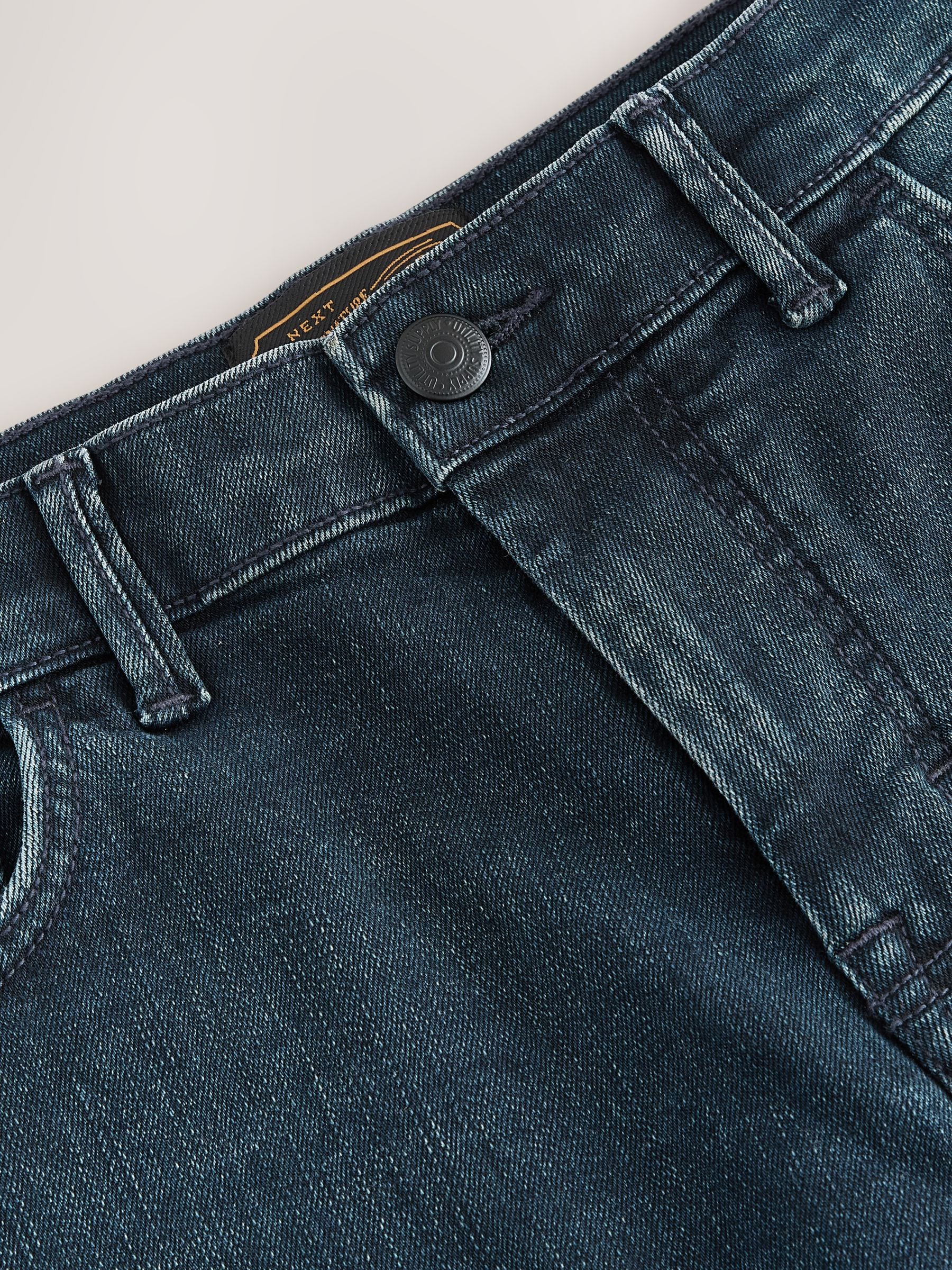 Buy Ink Straight Fit Premium Crosshatch Denim Jeans from Next USA