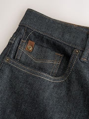 Blue Indigo Rinse Straight Fit Signature Brushed Cosy Check Denim Jeans - Image 10 of 11