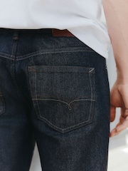 Blue Indigo Rinse Straight Fit Signature Brushed Cosy Check Denim Jeans - Image 5 of 11