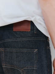 Blue Indigo Rinse Straight Fit Signature Brushed Cosy Check Denim Jeans - Image 6 of 11