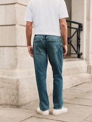 Blue Straight Fit Signature Brushed Cosy Denim Jeans With Wool - Image 3 of 9