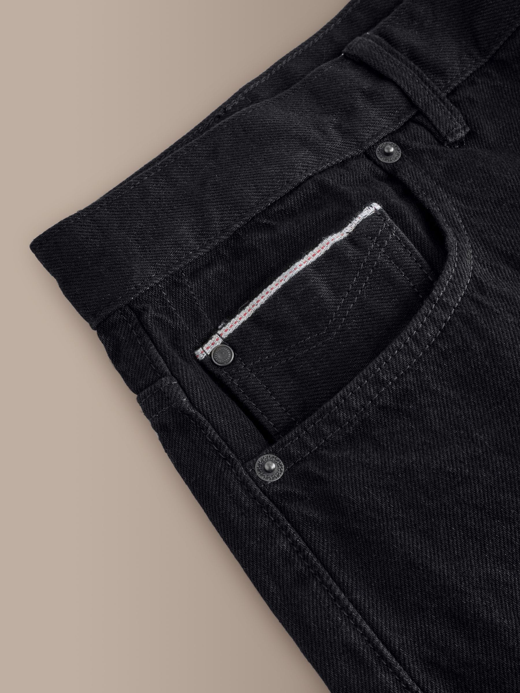 Buy Black Straight Fit Signature Selvedge Denim Jeans from Next USA