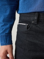 Black Straight Fit Signature Selvedge Denim Jeans - Image 4 of 7