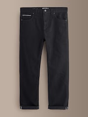 Black Straight Fit Signature Selvedge Denim Jeans - Image 8 of 11