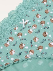 FatFace Green Haze Festive Hedgehog Classic Knickers - Image 2 of 2