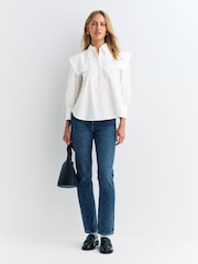 A.P.C. White Cotton Ondine Shirt - Image 2 of 6