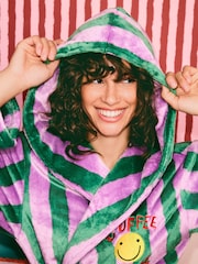 Eleanor Bowmer Green/Purple Coffee Club Fleece Robe - Bild 4 von 10