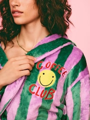 Eleanor Bowmer Green/Purple Coffee Club Fleece Robe - Bild 5 von 10