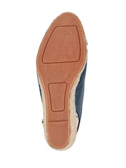 Jones Bootmaker Blue Raquelle Leather Heeled Espadrilles - Image 7 of 7