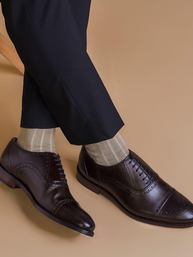 Marrón - Zapatos de vestir negros con cordones y diseño de cuero Gents de Jones Bootmaker - Imagen 1 de 5