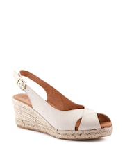 Blanco - Jones Bootmaker Blue Raquelle Leather Heeled Espadrilles - Imagen 4 de 7