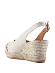 Blanco - Jones Bootmaker Blue Raquelle Leather Heeled Espadrilles - Imagen 5 de 7