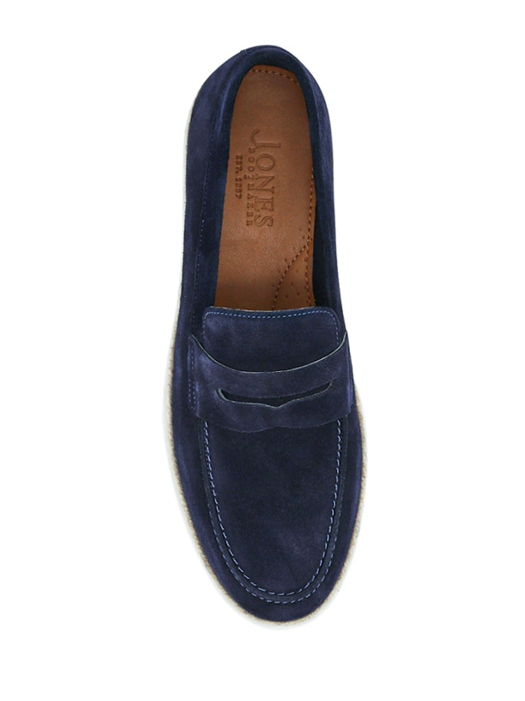 jones Blue suede slip ons 200$ Buy Jones Bootmaker Blue Leather Casual Slip-On Shoes from  main image 4