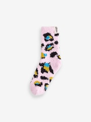 Rosa/azul - Eleanor Bowmer Pink Leopard Cosy Socks 2 Pack - Imagen 6 de 8