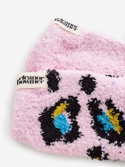 Rosa/azul - Eleanor Bowmer Pink Leopard Cosy Socks 2 Pack - Imagen 8 de 8