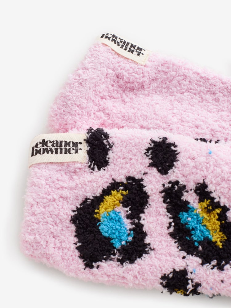 Rosa/azul - Eleanor Bowmer Pink Leopard Cosy Socks 2 Pack - Imagen 8 de 8