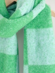 Eleanor Bowmer Blue and Green Check Scarf - Image 5 of 7