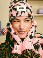 Eleanor Bowmer Pink/Blue Leopard Print Mittens - Image 5 of 8