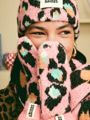 Eleanor Bowmer Pink/Blue Leopard Print Mittens - Image 6 of 8