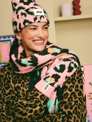 Eleanor Bowmer Pink/Blue Leopard Print Mittens - Image 7 of 8