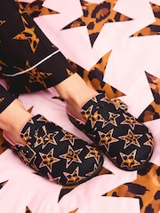 Mehrfarbige Tiermotive - Eleanor Bowmer Leopard Print Star Mule Slippers - Bild 1 von 2
