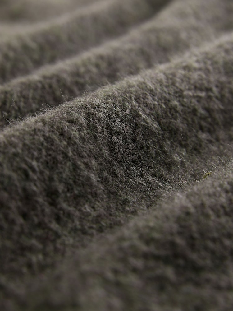 Dark Green Relaxed Fit Cosy Cardigan with Wool - Image 6 of 6