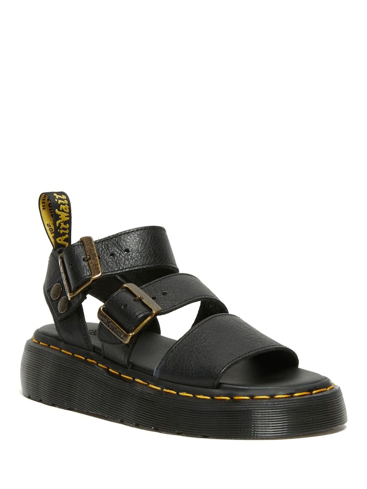Dr. Martens Black Gryphon Quad Pisa Leather Sandals - Image 1 of 5 Dr. Martens Black Gryphon Quad Pisa Leather Sandals - Image 1 of 5