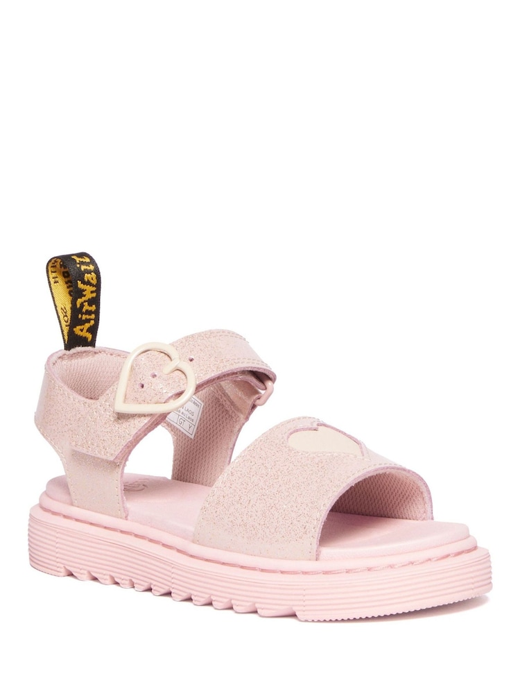 وردي - Dr. Martens Junior Marlowe Hearts Glitter Sandals - صورة 1 من 6