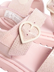 وردي - Dr. Martens Junior Marlowe Hearts Glitter Sandals - صورة 2 من 6