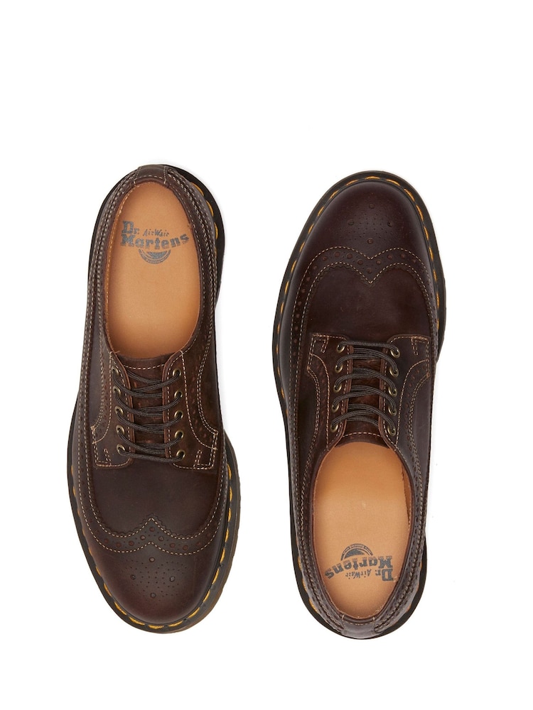 Dr. Martens 3989 Crazy Horse Leather Brogue Shoes - Image 3 of 5