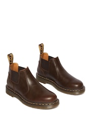 Dr. Martens Brown 2976 Lo Kelp Chelsea Leather Boots - Image 3 of 6
