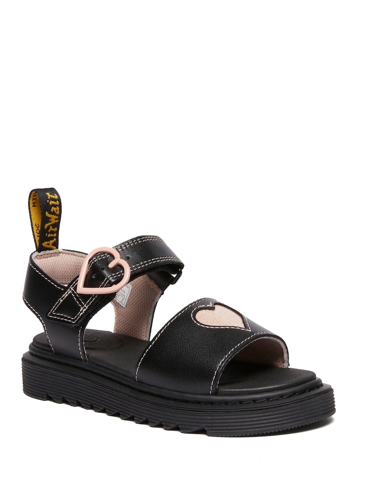 أسود - Dr. Martens Junior Marlowe Hearts Glitter Sandals - صورة 1 من 5