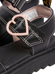 أسود - Dr. Martens Junior Marlowe Hearts Glitter Sandals - صورة 2 من 5
