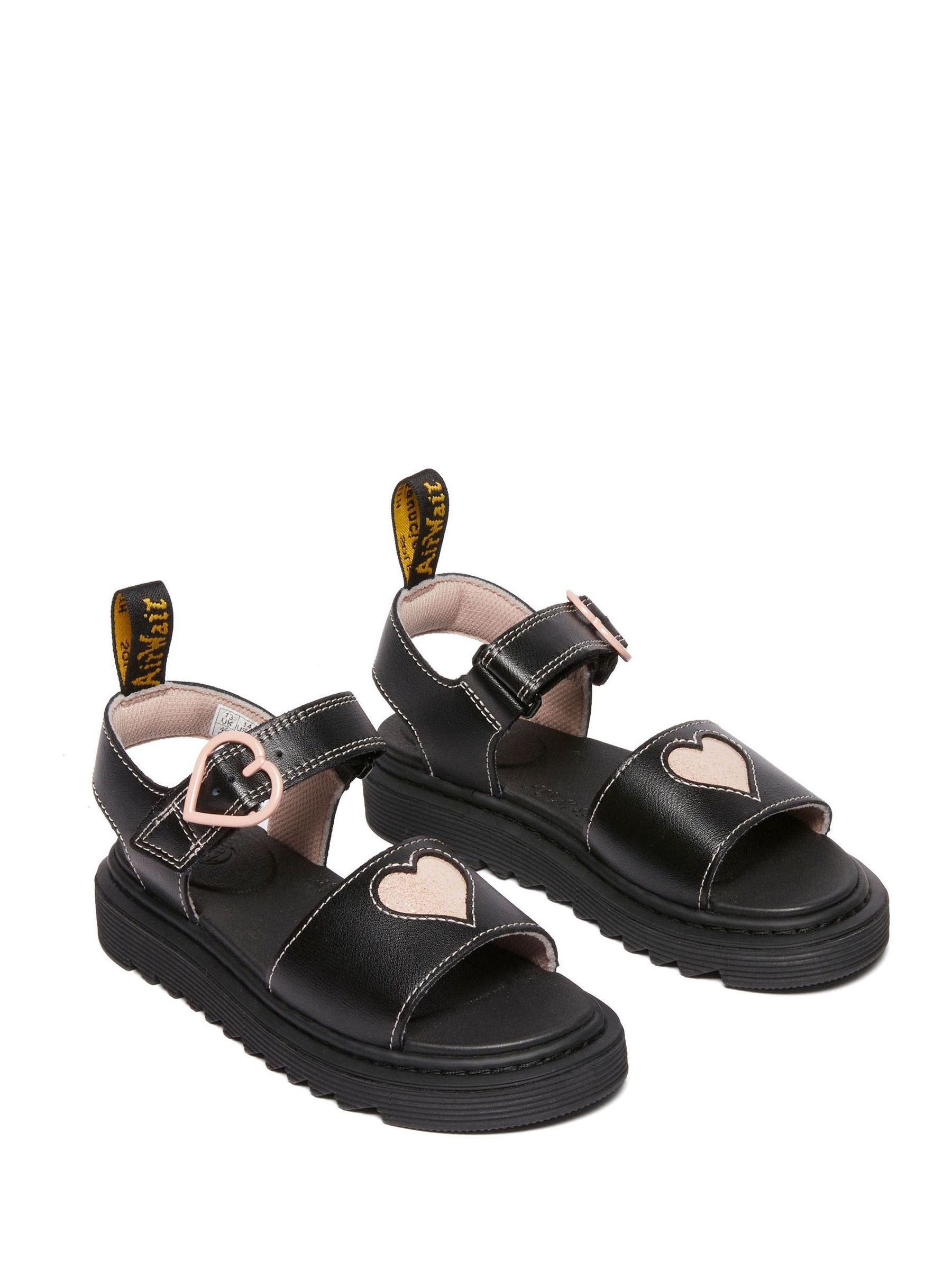 Buy Dr. Martens Black Junior Marlowe Hearts Glitter Leather