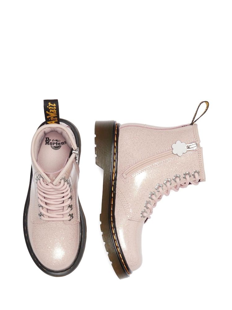 Dr. Martens Pink Junior 1460 Virginia Lace-Up Leather Boots - Image 4 of 6