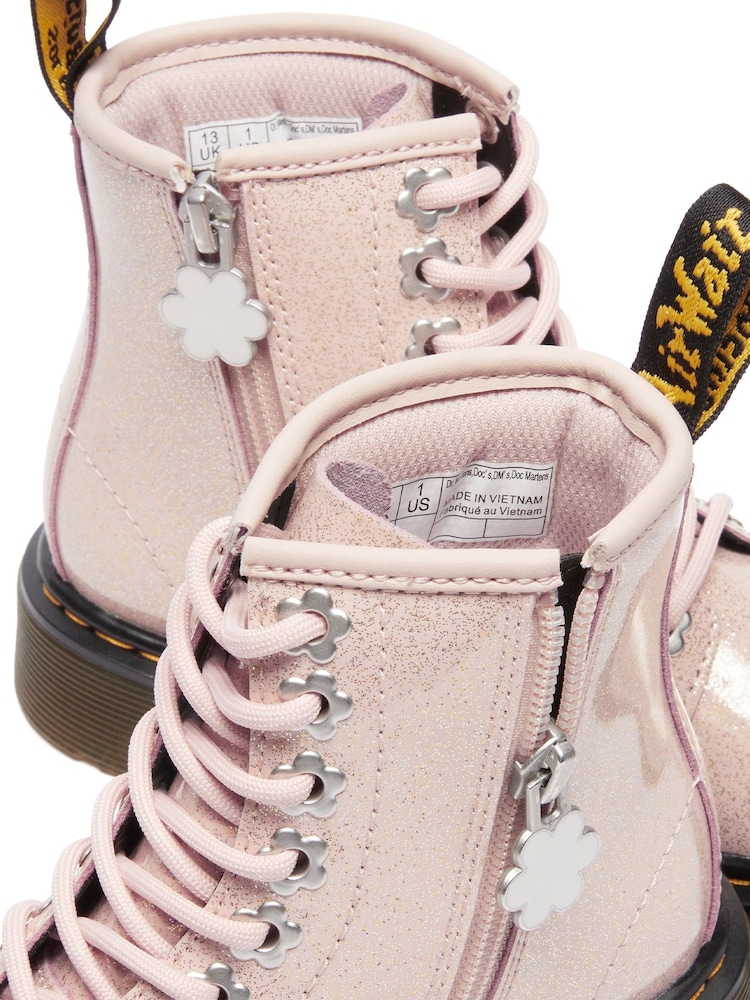Dr. Martens Pink Junior 1460 Virginia Lace-Up Leather Boots - Image 5 of 6
