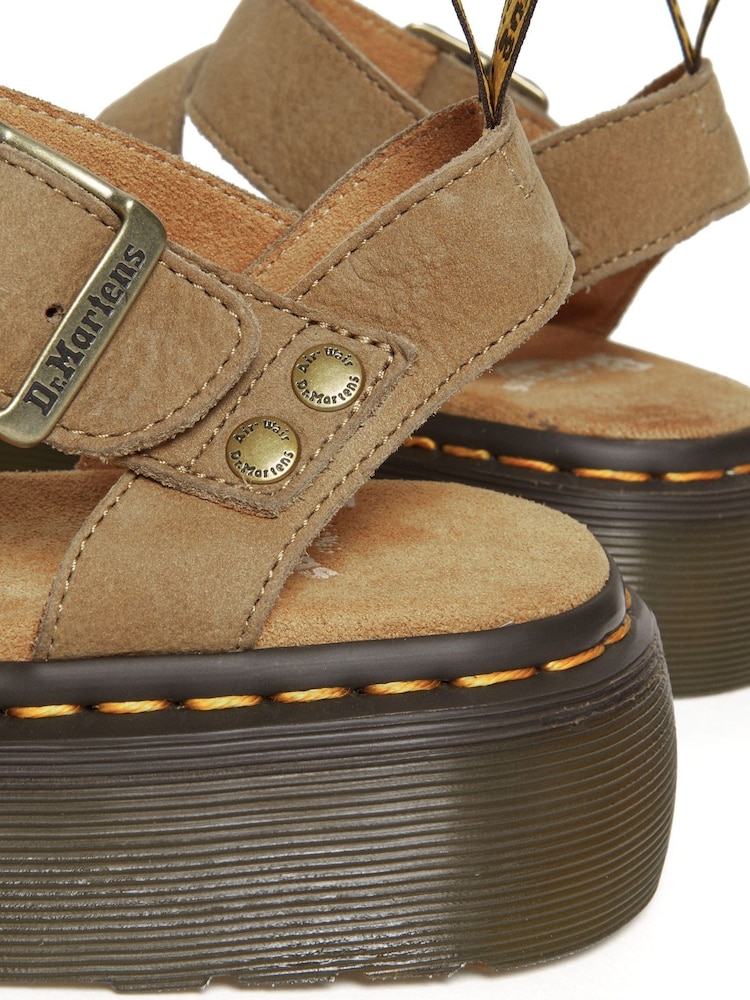 שמנת - Dr. Martens Gryphon Quad Pisa Leather Sandals - Image 4 of 6