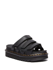 Dr. Martens Black Raine Slide Athena Leather Sandals - Image 1 of 6