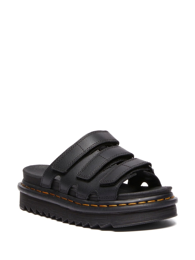 Dr. Martens Black Raine Slide Athena Leather Sandals - Image 1 of 6