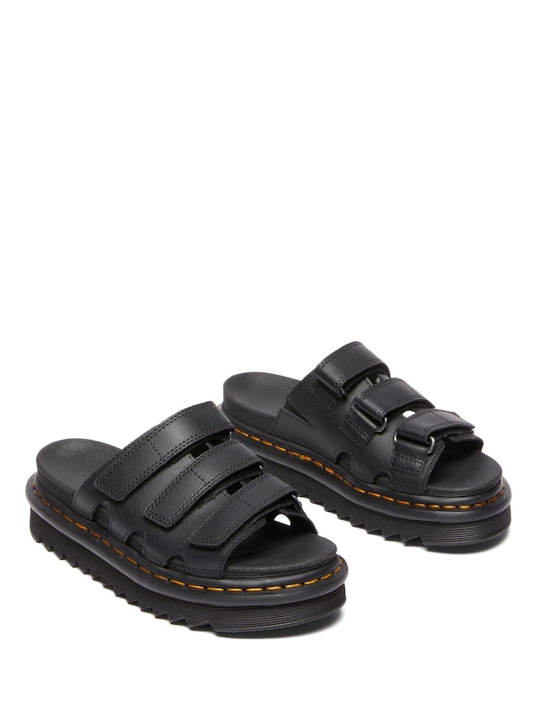 Dr. Martens Black Raine Slide Athena Leather Sandals - Image 2 of 6
