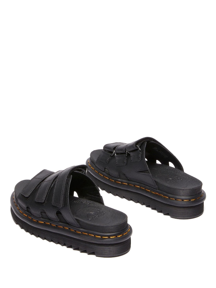 Dr. Martens Black Raine Slide Athena Leather Sandals - Image 3 of 6