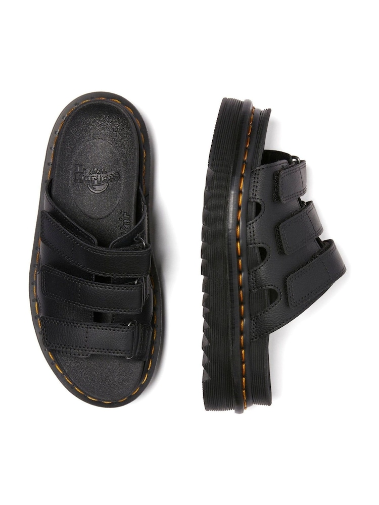 Dr. Martens Black Raine Slide Athena Leather Sandals - Image 4 of 6