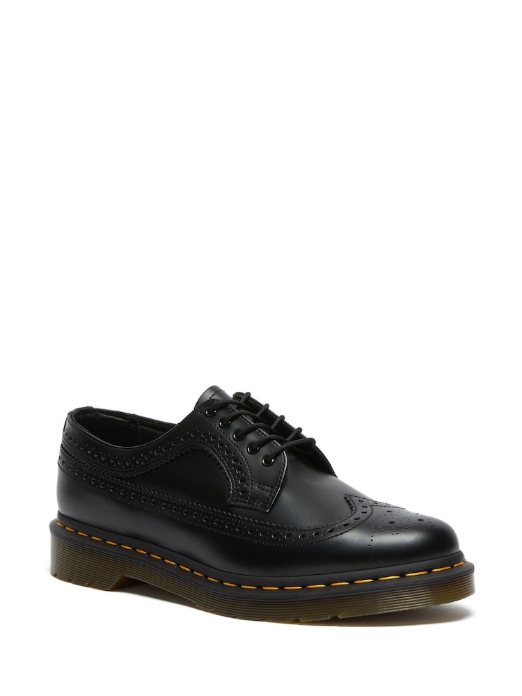 Dr. Martens Black Unisex 3989 Smooth Brogue Shoes - Image 1 of 4