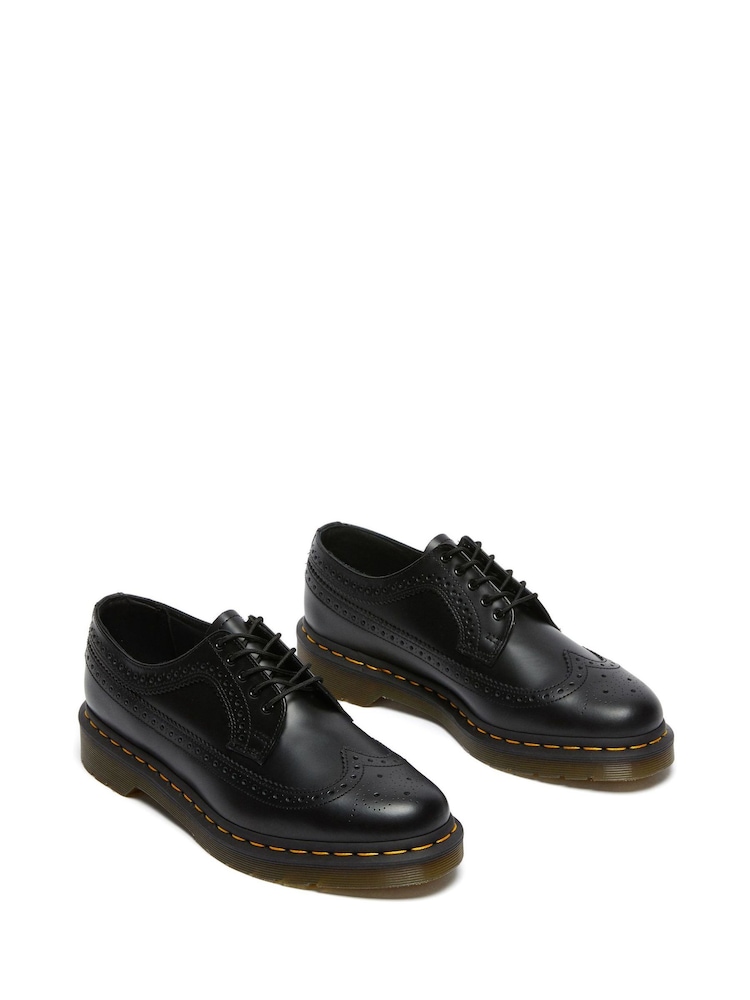 Dr. Martens Black Unisex 3989 Smooth Brogue Shoes - Image 2 of 4